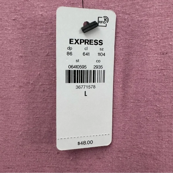 Express Blush Pink Open Side Top L NWT Draped Slub Knit - Picture 6 of 8